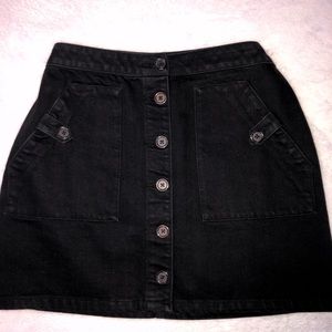 Forever 21- black denim button skirt